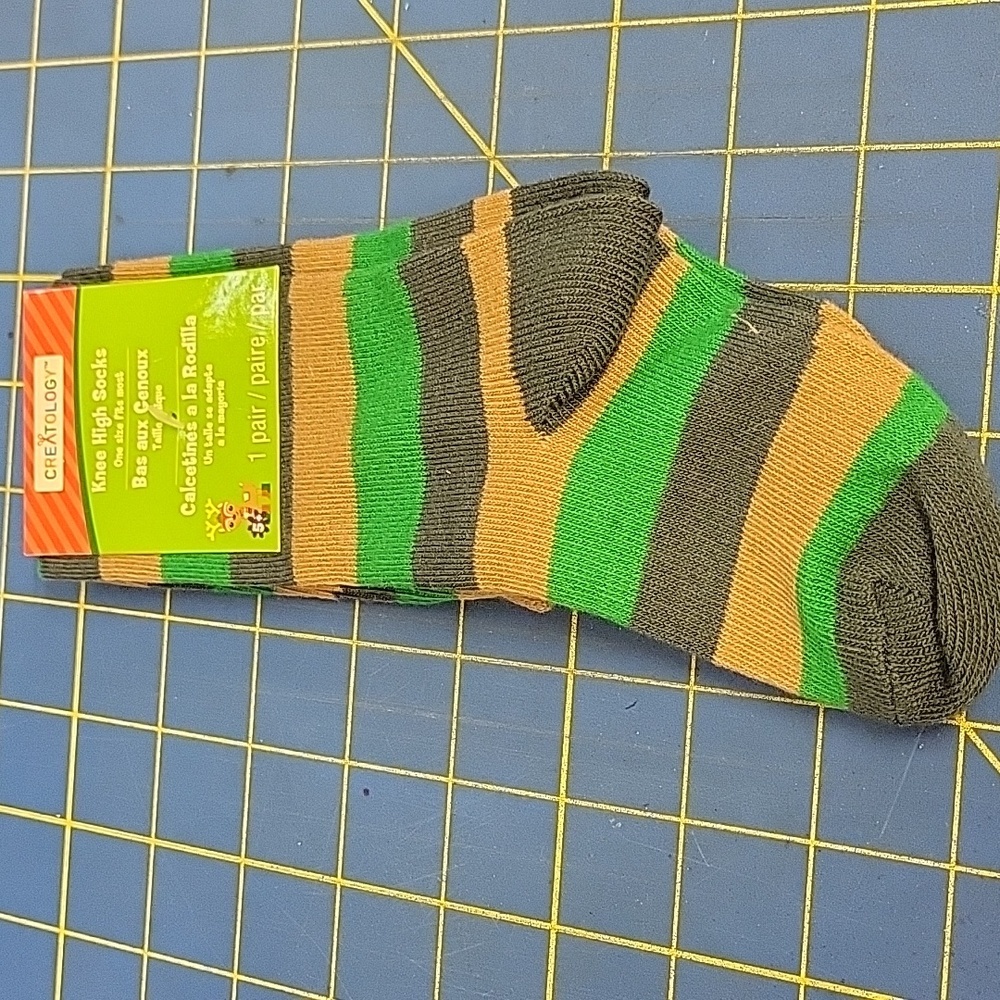 Camo Striped Greens Knee High 1 pair